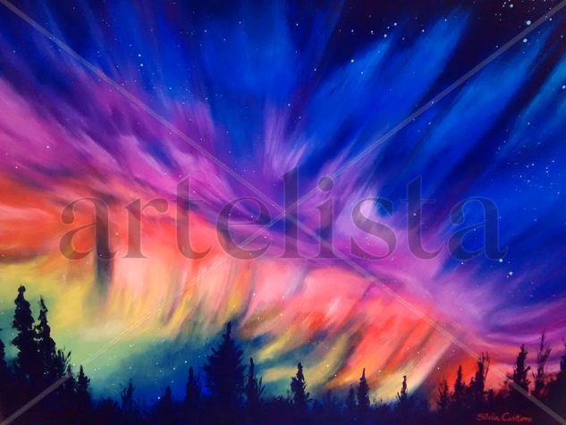 Las luces del Norte Oil Canvas Landscaping