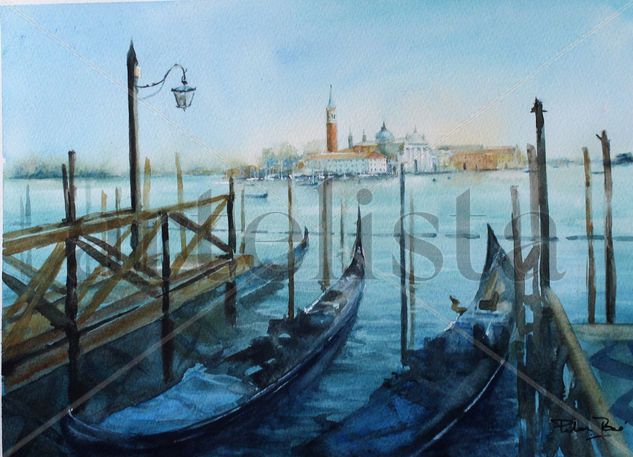 Venezia Acuarela Papel Paisaje