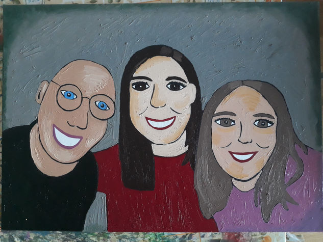 Tarde de amigos Oil Canvas Portrait