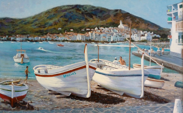 Cadaqués Oil Panel Marine Painting