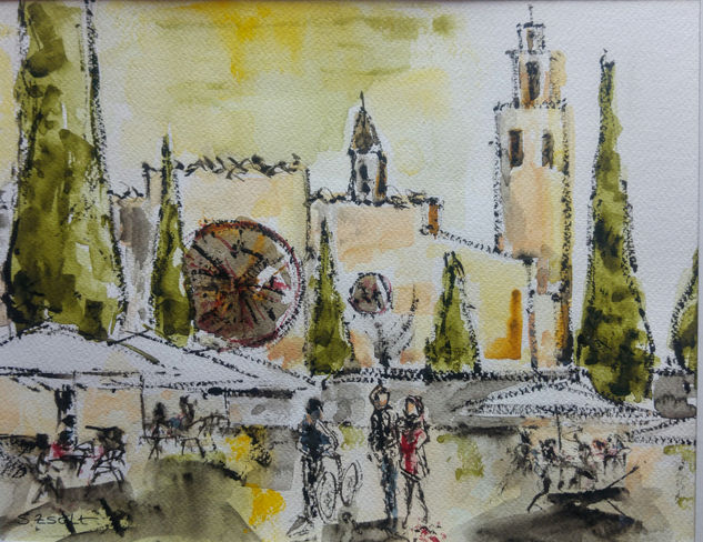 Monasterio de Sant Cugat Watercolour Paper Landscaping