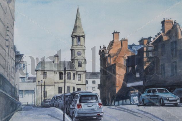 edimburgo Acuarela Papel Paisaje