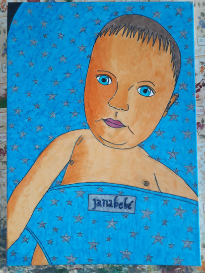 Nuestro sobri Nacho Felt-tip pen Canvas Portrait