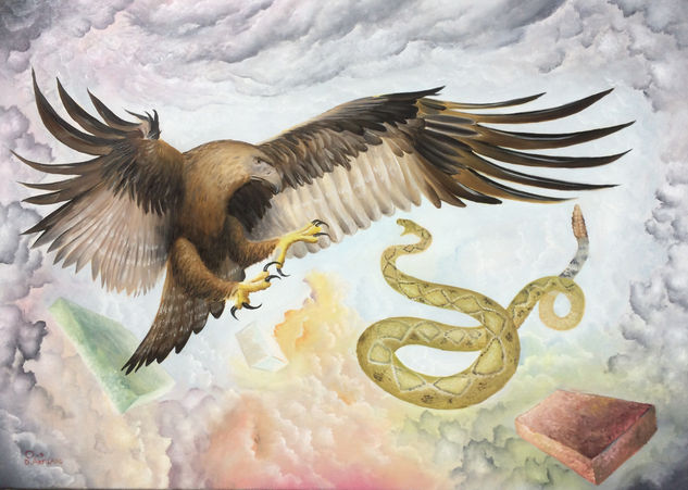 Aguila Mexicana Óleo Lienzo Animales