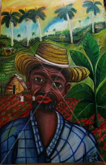 PURO CUBANO Oil Canvas Figure Painting