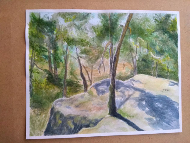 La montaña Acuarela Papel Paisaje