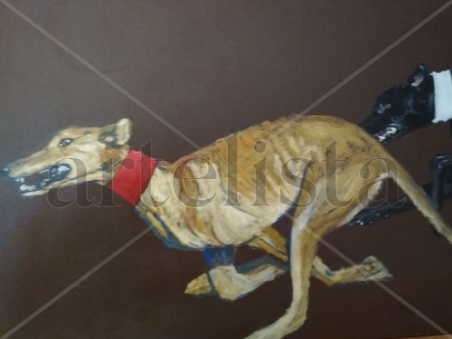 Carrera de Galgos Oil Canvas Animals