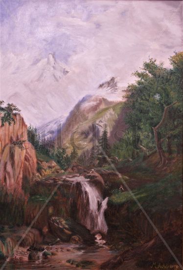 Picos de Europa (Réplica cuadro de Carlos de Haes) Oil Canvas Landscaping