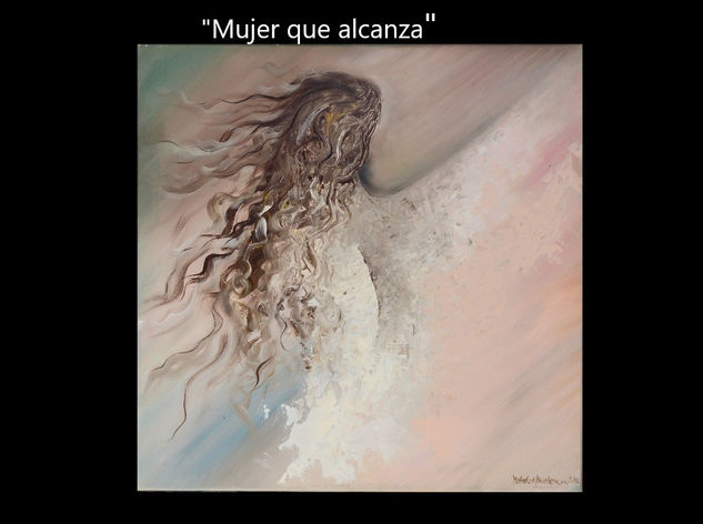 Mujer que alcanza Acrylic Textile Others