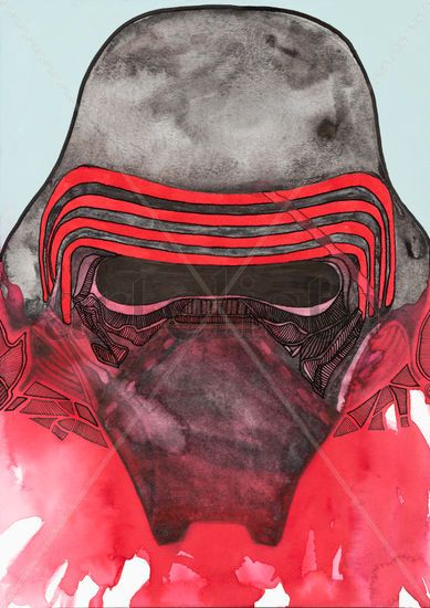 Kylo Ren de la serie Star wars. Mixed Media