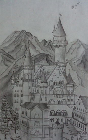 Draw of neuschwanstein Lápiz