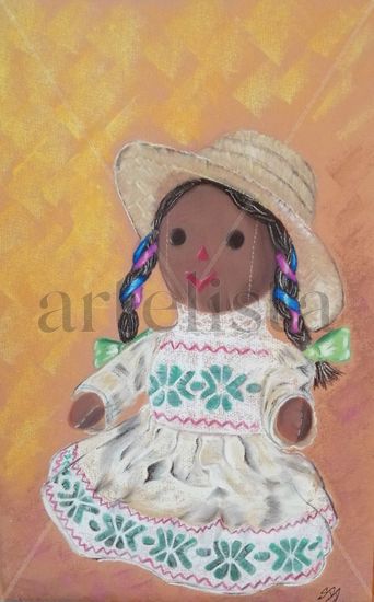 Muñeca artesanal Pastel Papel Figura