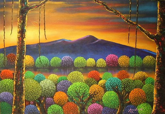 atardecer Acrylic Canvas Landscaping