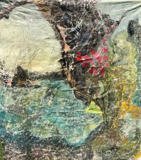 El lago de los cisnes Mixed media Canvas Landscaping