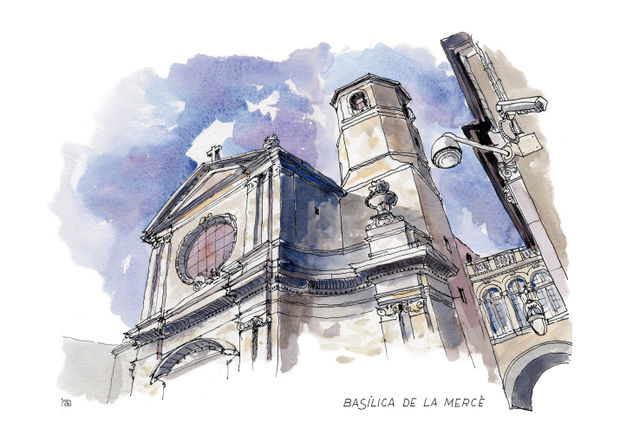 Basílica de la Mercè Mixed Media