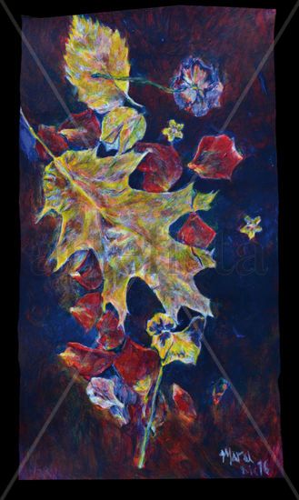 Galaxia de hojas secas Acrylic Paper Floral Painting