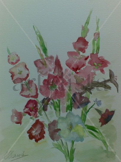 Gladiolos Watercolour Paper Floral Painting