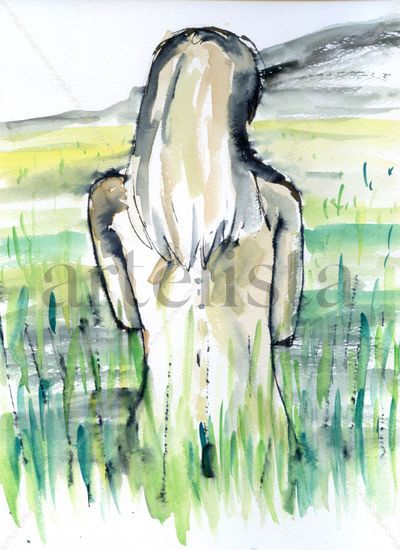 Espalda 003 Watercolour Paper Figure Painting