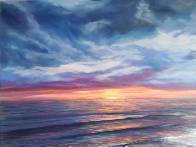 atardecer Oil Canvas Marine Painting