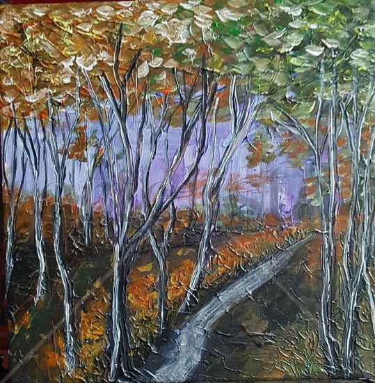 estrada en laranxa Acrylic Canvas Landscaping