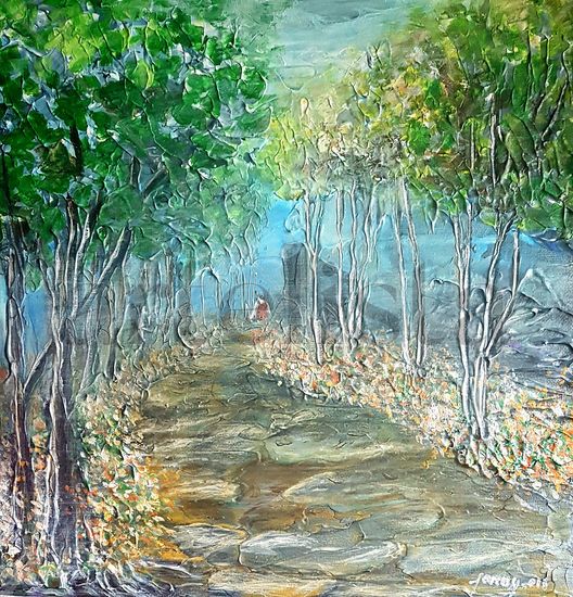 estrada en azul Acrylic Canvas Landscaping