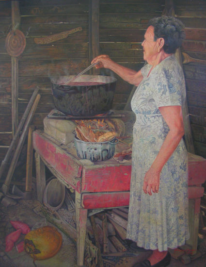 costumbre campesina Oil Canvas Figure Painting