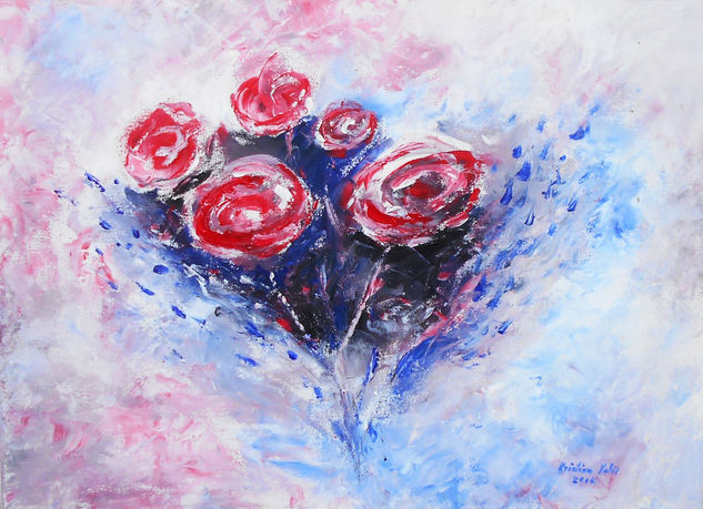 Roses Acrylic Canvas Floral Painting