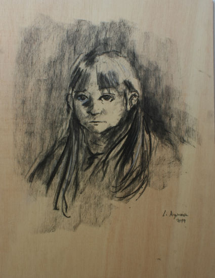 Autorretrato en madera Charcoal