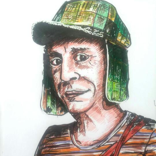 chavo de ocho, año 2021, constitución, chile. Felt-tip pen Paper Portrait