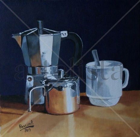 Cafetera y taza