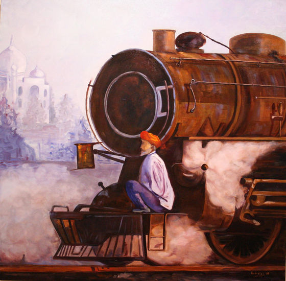 La Locomotora Oil Canvas Landscaping