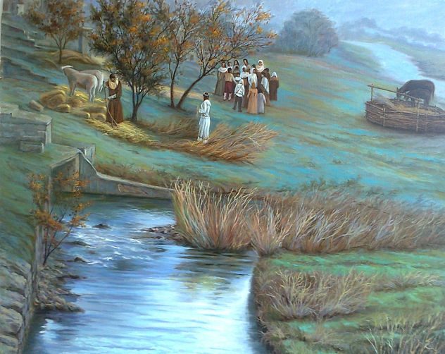 Ambiente medieval junto al rio.