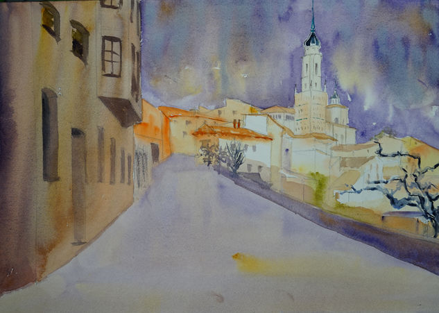 Calle la Solana, Ateca Watercolour Paper Landscaping