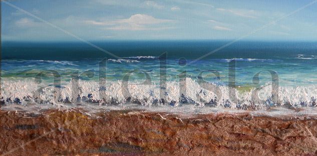 Arena y agua Mixed media Canvas Marine Painting