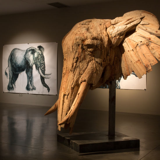 elephantidae Wood Figurative