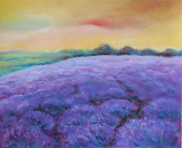 Lavender field Acrylic Canvas Landscaping