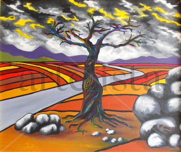 Arbol seco Oil Canvas Landscaping