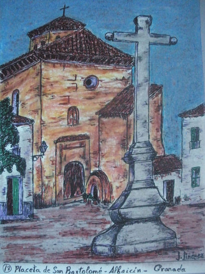 Granada en color-18-Placeta de San Bartolome-Albaicin Mixed Media