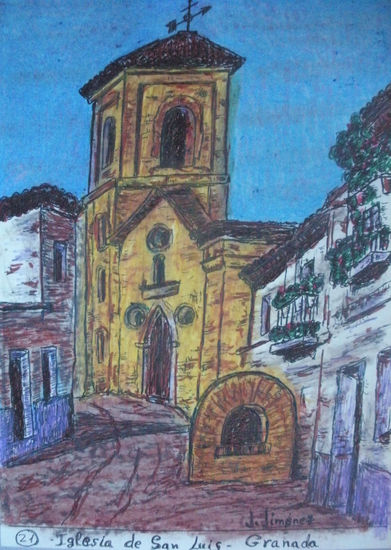 Granada en color-21-Iglesia de San Luis Mixed Media