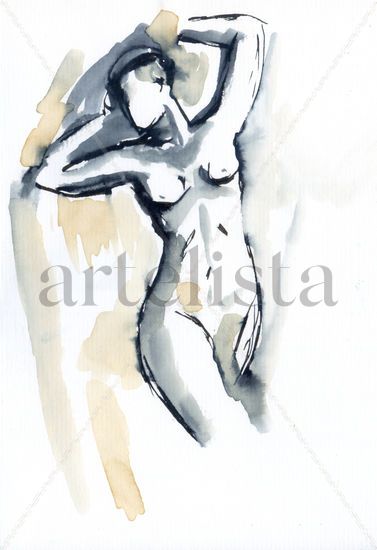 Cuerpo 006 Ink Paper Nude Paintings