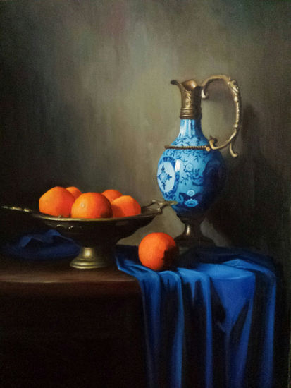 orranges and Jar Oil Canvas Still Life Paintings