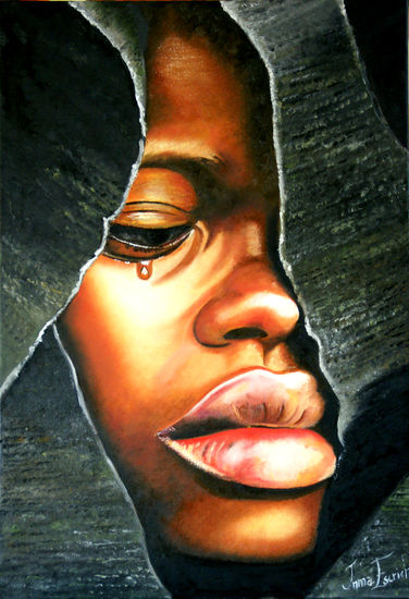 Tristeza Oil Canvas Portrait