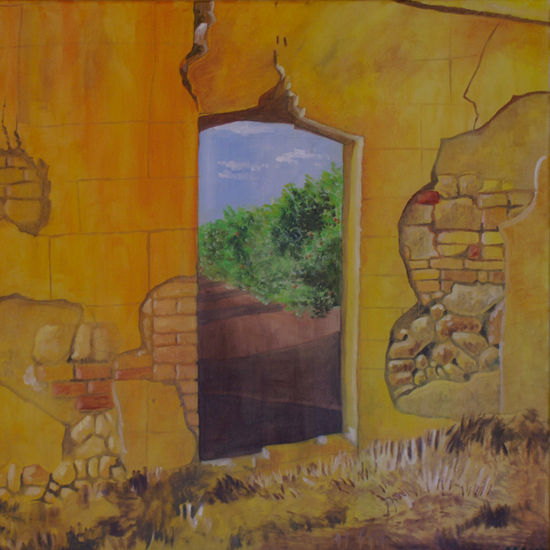 La puerta al pasado Oil Canvas Landscaping