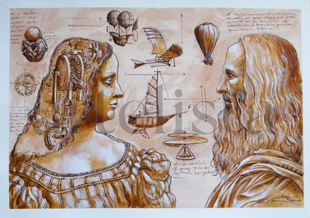 Homenaje a Leonardo Da Vinci Ink