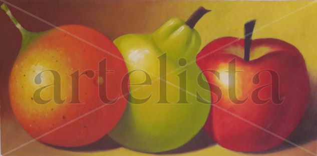 Trío en Bodegón Oil Canvas Still Life Paintings