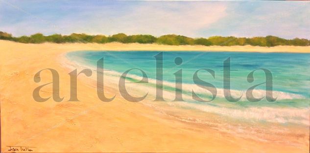 Playa Vignola de Cerdeña. Oil Canvas Marine Painting