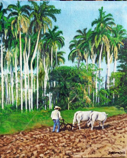 Campesino arando Oil Canvas Landscaping