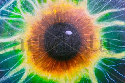 Eye See You Oil Canvas Floral Painting