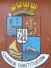 escudo de la ciudad , año 2010, constitucion, chile.
