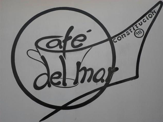 logo cafe, año 2013, constitucion, chile. Acrílico Tabla Figura